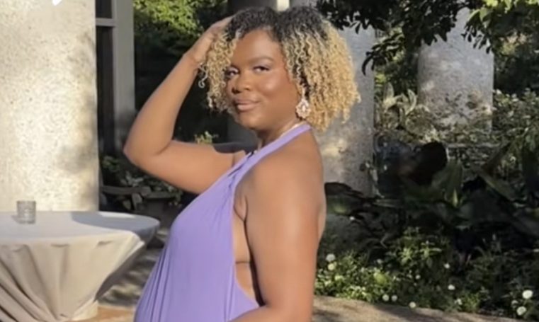 Expecting Mom Reflects After Unique Purple Dress Sparks Social Media Backlash