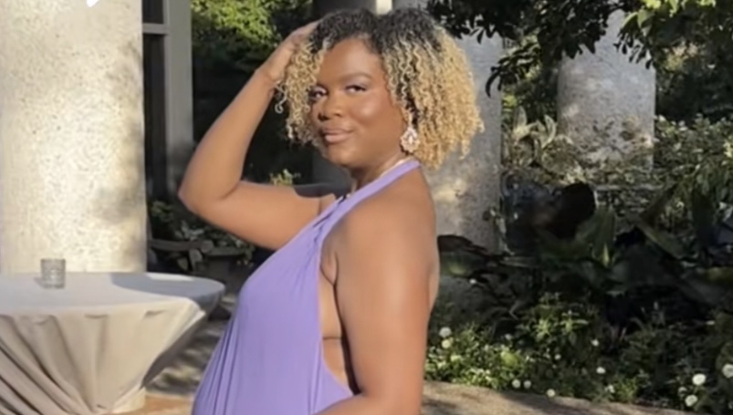 Expecting Mom Reflects After Unique Purple Dress Sparks Social Media Backlash